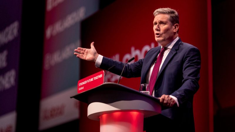 Keir Starmer addressing Labour conference