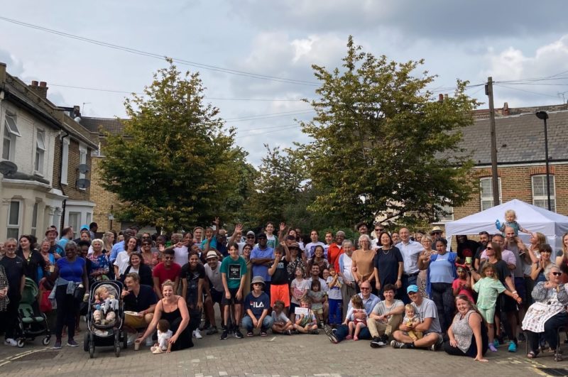 At the College Park street party with residents and local Councillors.